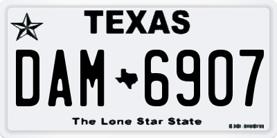 TX license plate DAM6907