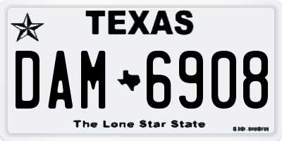 TX license plate DAM6908