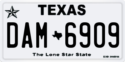 TX license plate DAM6909