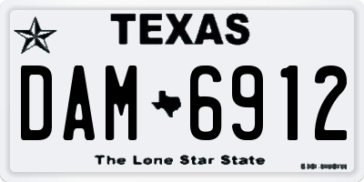 TX license plate DAM6912
