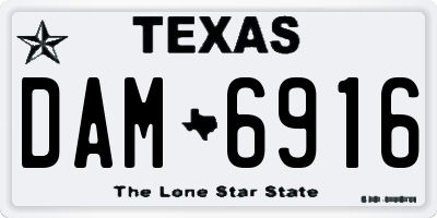 TX license plate DAM6916