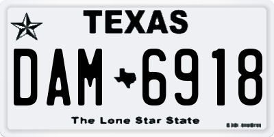 TX license plate DAM6918