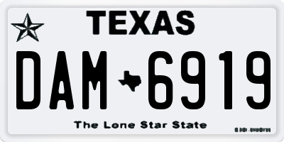 TX license plate DAM6919