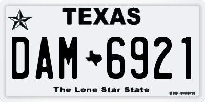 TX license plate DAM6921