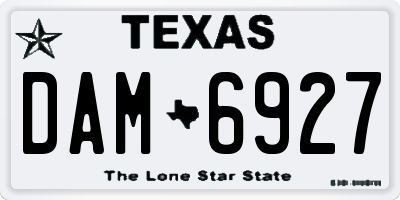 TX license plate DAM6927