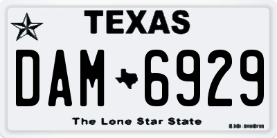 TX license plate DAM6929