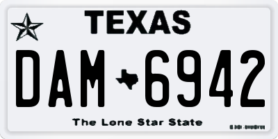 TX license plate DAM6942