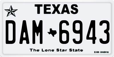 TX license plate DAM6943