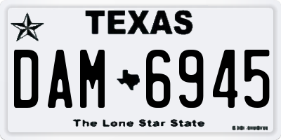 TX license plate DAM6945