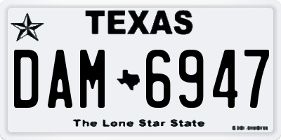 TX license plate DAM6947