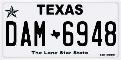 TX license plate DAM6948