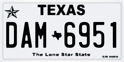 TX license plate DAM6951