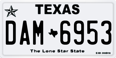 TX license plate DAM6953