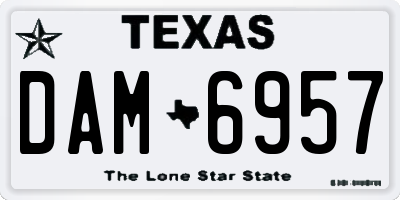TX license plate DAM6957
