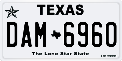TX license plate DAM6960