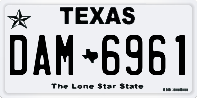 TX license plate DAM6961