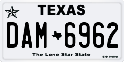 TX license plate DAM6962