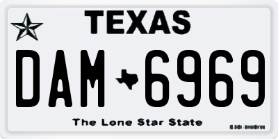 TX license plate DAM6969