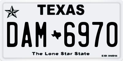 TX license plate DAM6970