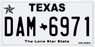 TX license plate DAM6971