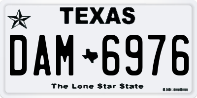 TX license plate DAM6976
