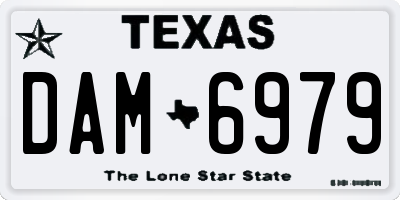 TX license plate DAM6979