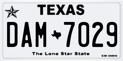 TX license plate DAM7029
