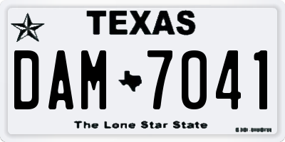 TX license plate DAM7041