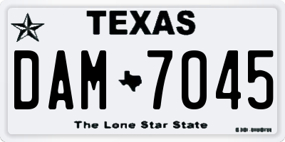 TX license plate DAM7045