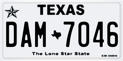 TX license plate DAM7046