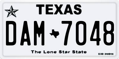 TX license plate DAM7048