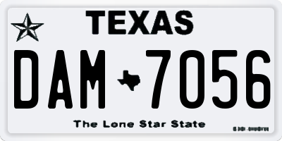 TX license plate DAM7056