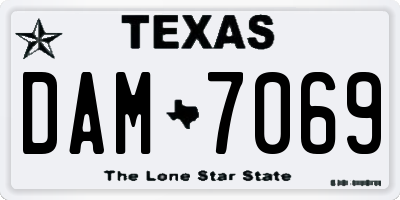 TX license plate DAM7069