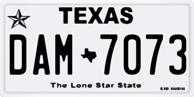 TX license plate DAM7073