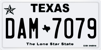 TX license plate DAM7079