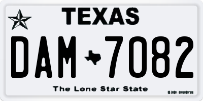 TX license plate DAM7082