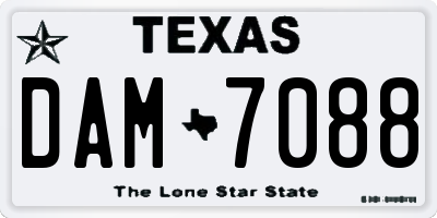 TX license plate DAM7088