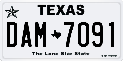 TX license plate DAM7091