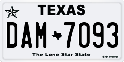 TX license plate DAM7093