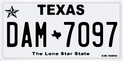 TX license plate DAM7097