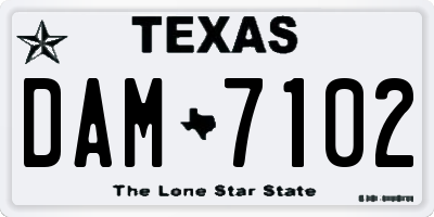 TX license plate DAM7102