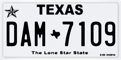 TX license plate DAM7109
