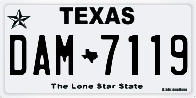 TX license plate DAM7119