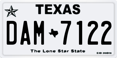 TX license plate DAM7122