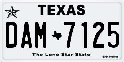 TX license plate DAM7125