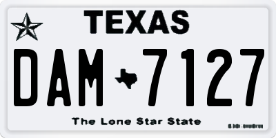 TX license plate DAM7127