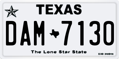 TX license plate DAM7130