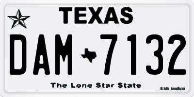 TX license plate DAM7132