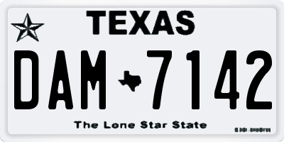 TX license plate DAM7142