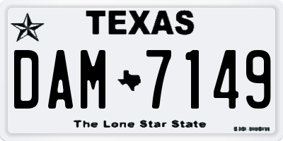 TX license plate DAM7149